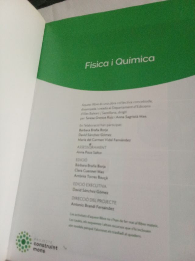 FISICA I QUIMICA 3 ESO CONTRUINT MONS