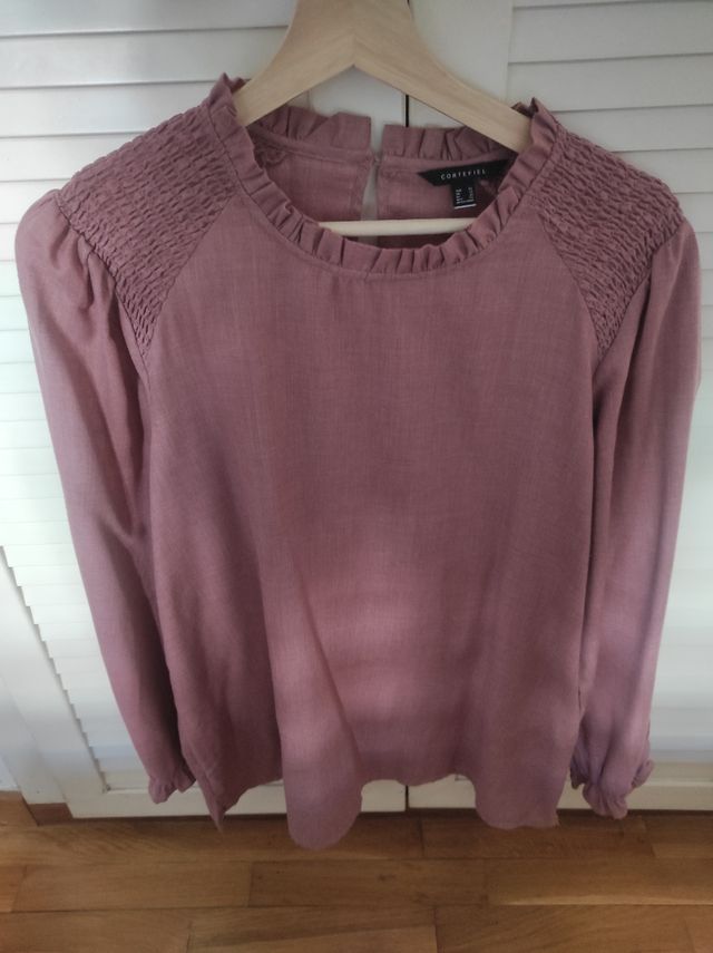 Blusa manga larga rosa / malva