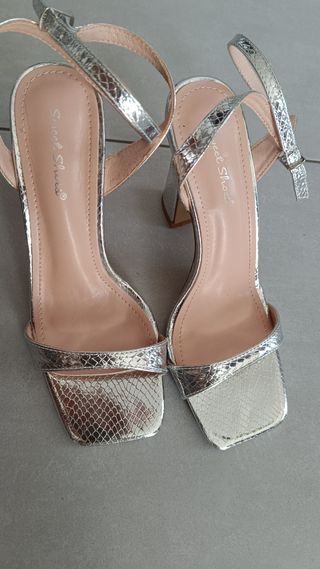 Sandali SweetShoes argento tacco10 nuovo mai usato