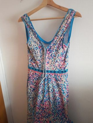 Traje flamenca asimétrico multicolor