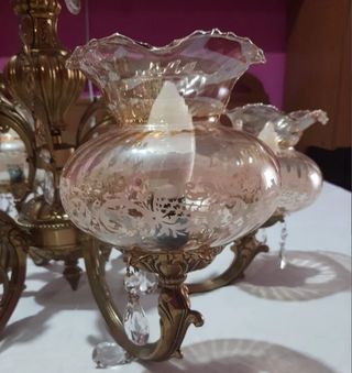 Dos lámparas bronce 6 luces - Vintage