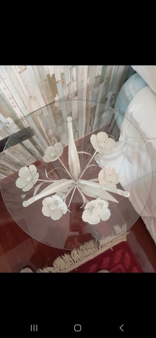 Mesa auxiliar forja blanca