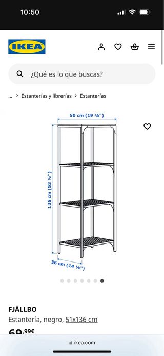 Estanteria de madera y metal con 3 estantes