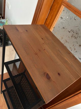 Estanteria de madera y metal con 3 estantes