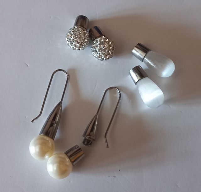 3 orecchini in 1, acciaio inossidabile