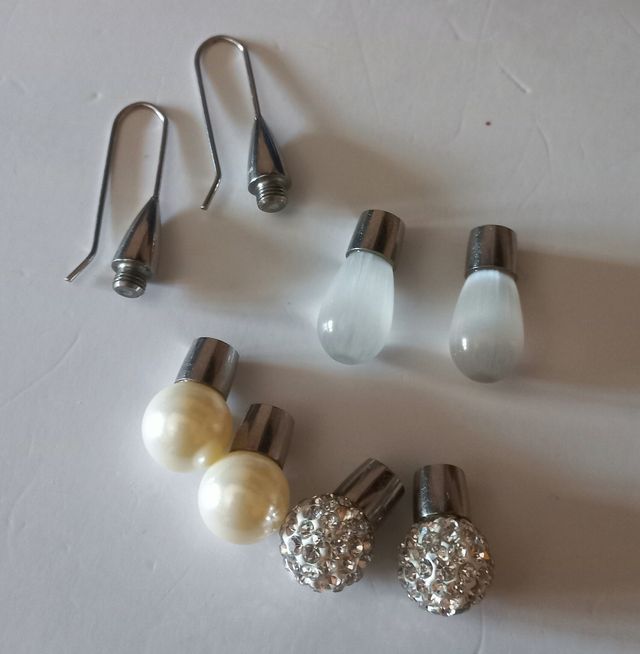 3 orecchini in 1, acciaio inossidabile