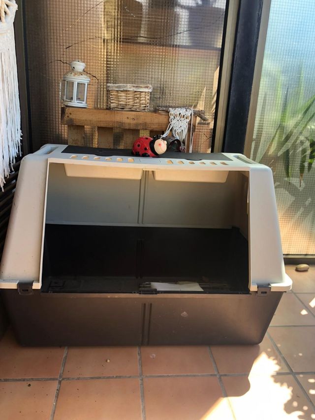 Transportín mascotas beige y negro