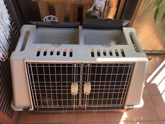 Transportín mascotas beige y negro