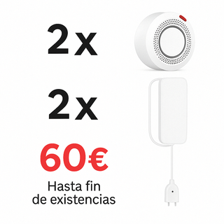 Pack 2 detectores humo, co2 + 2 fuga agua