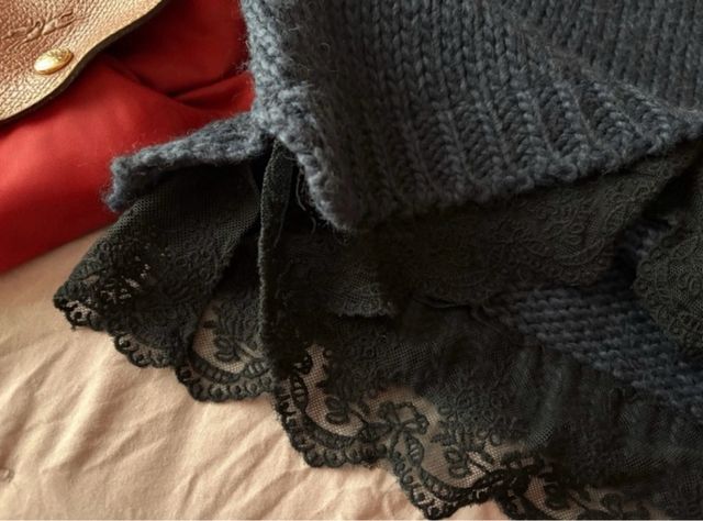 Jersey punto puntilla azul marino Rita Carvalho