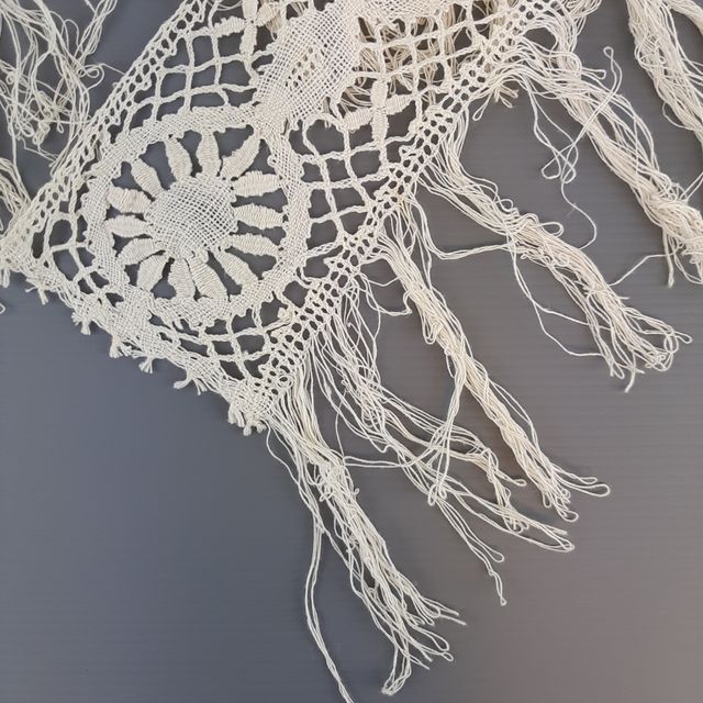 Antico bordo per asciugamano o tenda in cotone