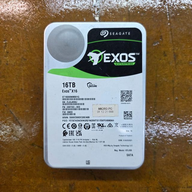 DISCO DURO 16TB WD SEAGATE EXOS X16 USADO