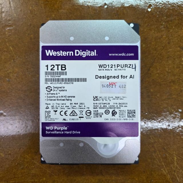 DISCO DURO 12TB WD PURPLE WD121PURZ USADO