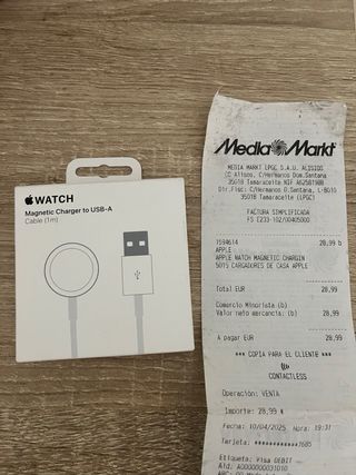 Cable Carga Apple Watch Magnético (1m)