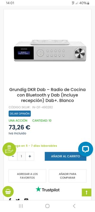 Radio reloj digital de cocina Grundig DKR 1000 BT 