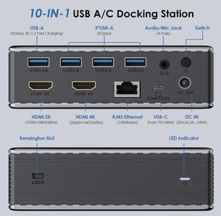 Universal Docking Station USB 2 Monitor 2K 4K