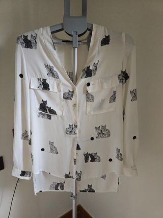 Blusa Zara - Asimétrica, Blanca