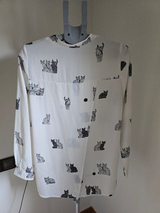 Blusa Zara - Asimétrica, Blanca
