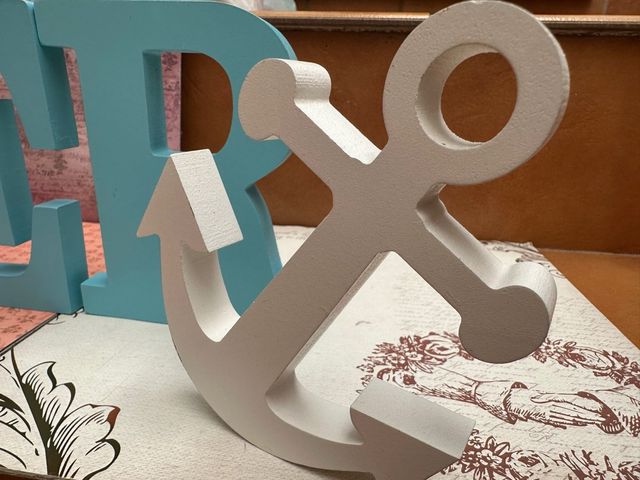 Decoración comunión: letras madera azul