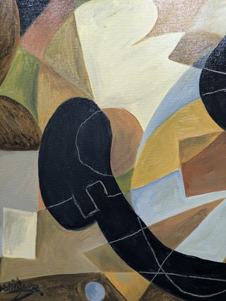 "El apagón" Cuadro abstracto oleo pintado a mano