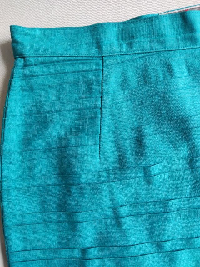 Falda lino turquesa
