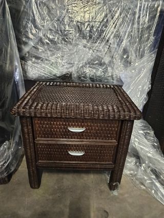 CONJUNTO DE MUEBLES DE MIMBRE AÑOS 70