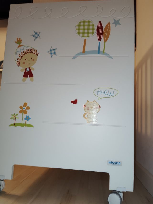 Cuna bebé - Blanca con ruedas