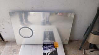 Espejo baño LED con lupa - plateado