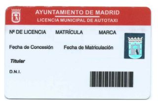 Licencia taxi de Madrid jueves par