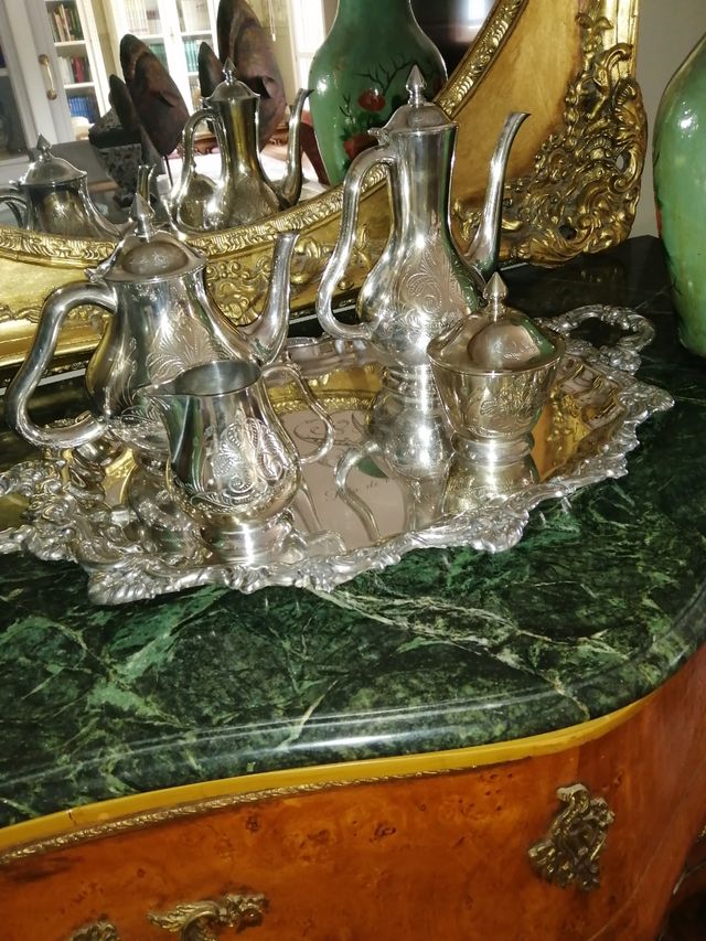 Juego de té y café epns con capa de plata