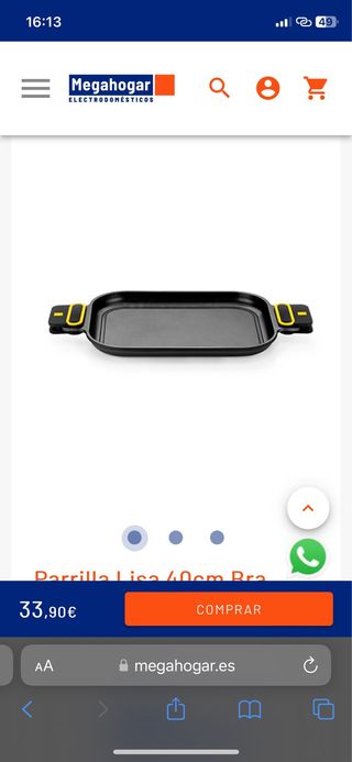 Parrilla lisa 40cm bra