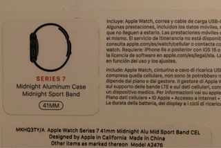 Scatola e cinturino Apple Watch 7 41 mm
