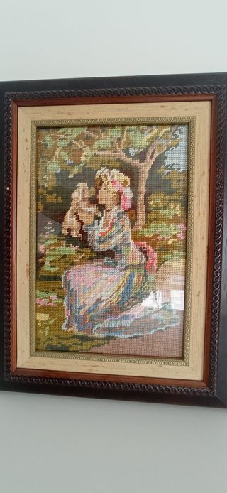 Cuadro antiguo punto de cruz