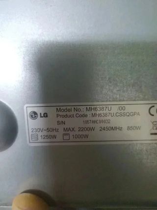 Microondas LG ACERO INOXIDABLE