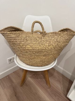 Cesto mimbre grande almacenaje