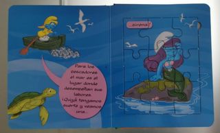 Libro con puzzles de Los Pitufos: Cerca del mar