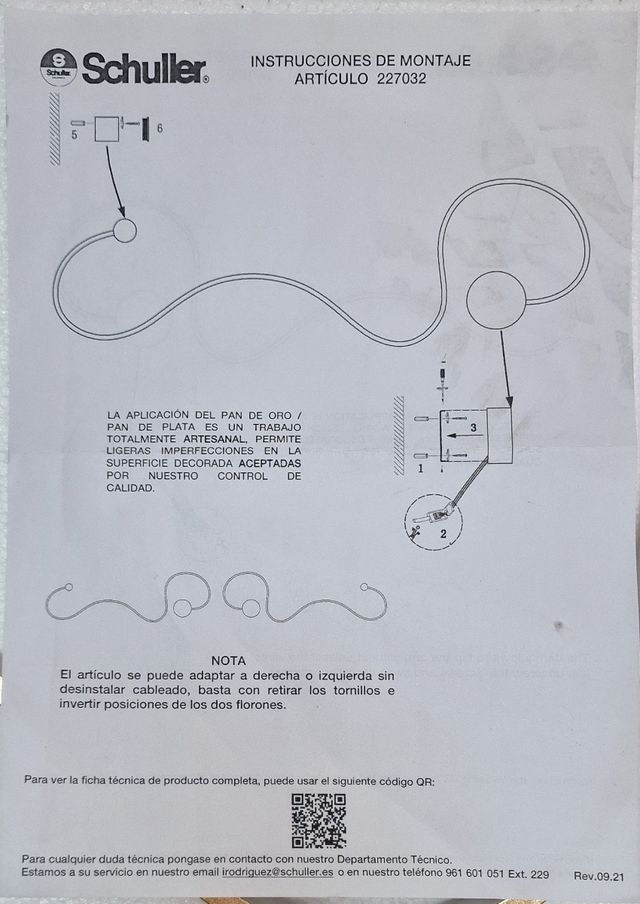 Aplique Grafos pan de oro Schuller