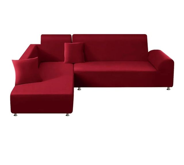 Funda sofá chaiselongue roja