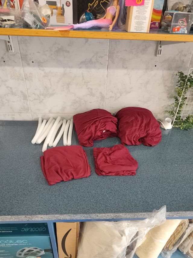 Funda sofá chaiselongue roja