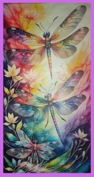 Lienzo vinilo decorativo libélulas