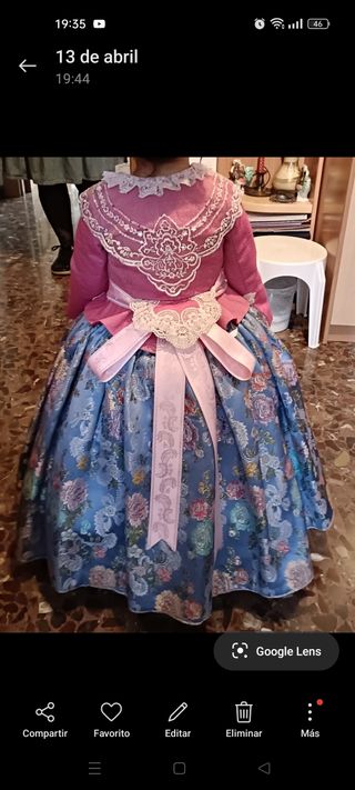 Traje fallera rosa y morado.2-5 años. 