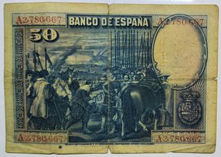 Billete 50 Pesetas 1928 - Velázquez