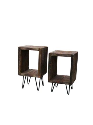 Mesa centro madera - patas metal