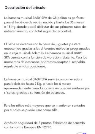 Hamaca Bebé Rosa - mecedora
