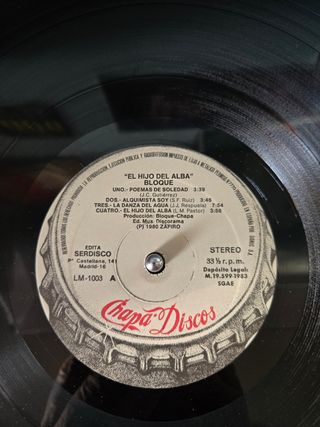 Vinilo Bloque.  El Hijo del Alba