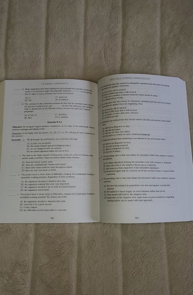 Libro "Building Skills for the TOEFL Test" ejercic