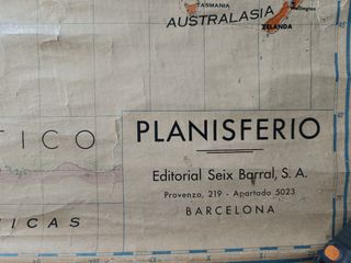 Antiguo mapa mundi. Escolar.