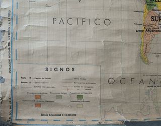 Antiguo mapa mundi. Escolar.