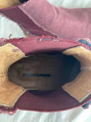 Botines Piel Morado, Talla 37 piel y tela