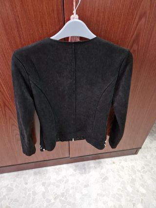 Chaqueta ante negra pedrería - Talla M